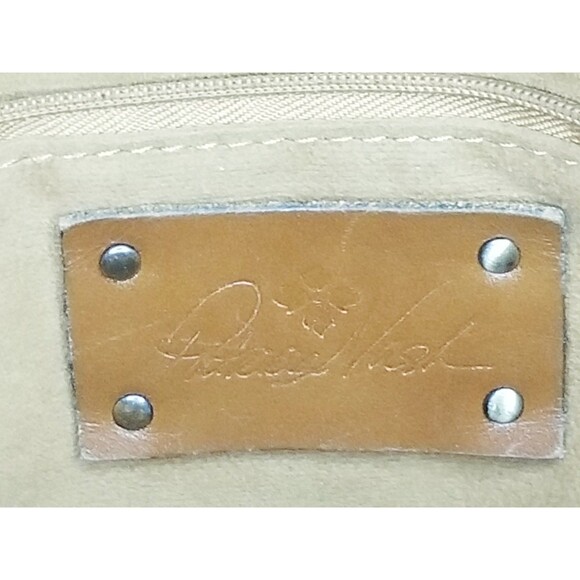 Patricia Nash Zancona Tote Brown Leather Shoulder Bag 14x10x4 Tan Suede Interior